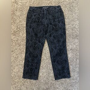 Chico's Platinum Black and Gray Velvet Pants